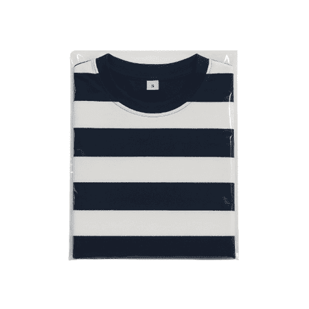 Children's Cotton T-Shirt, Striped T-Shirt, Navy and White - 5T