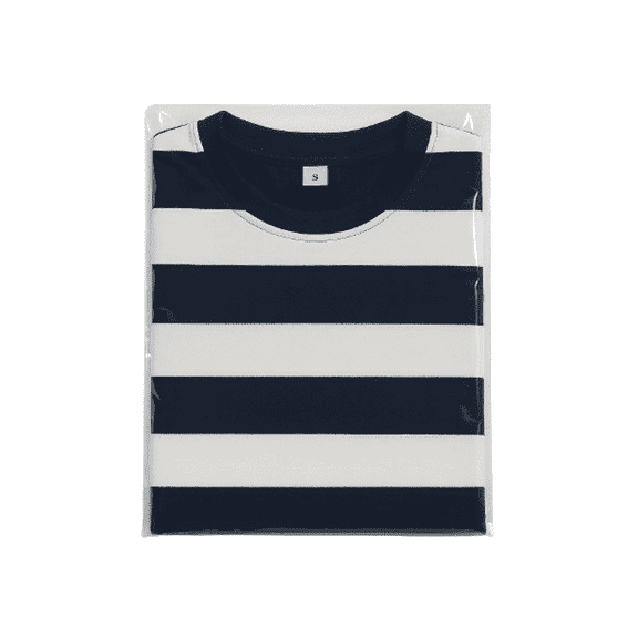 Children's Cotton T-Shirt, Striped T-Shirt, Navy and White - 5T