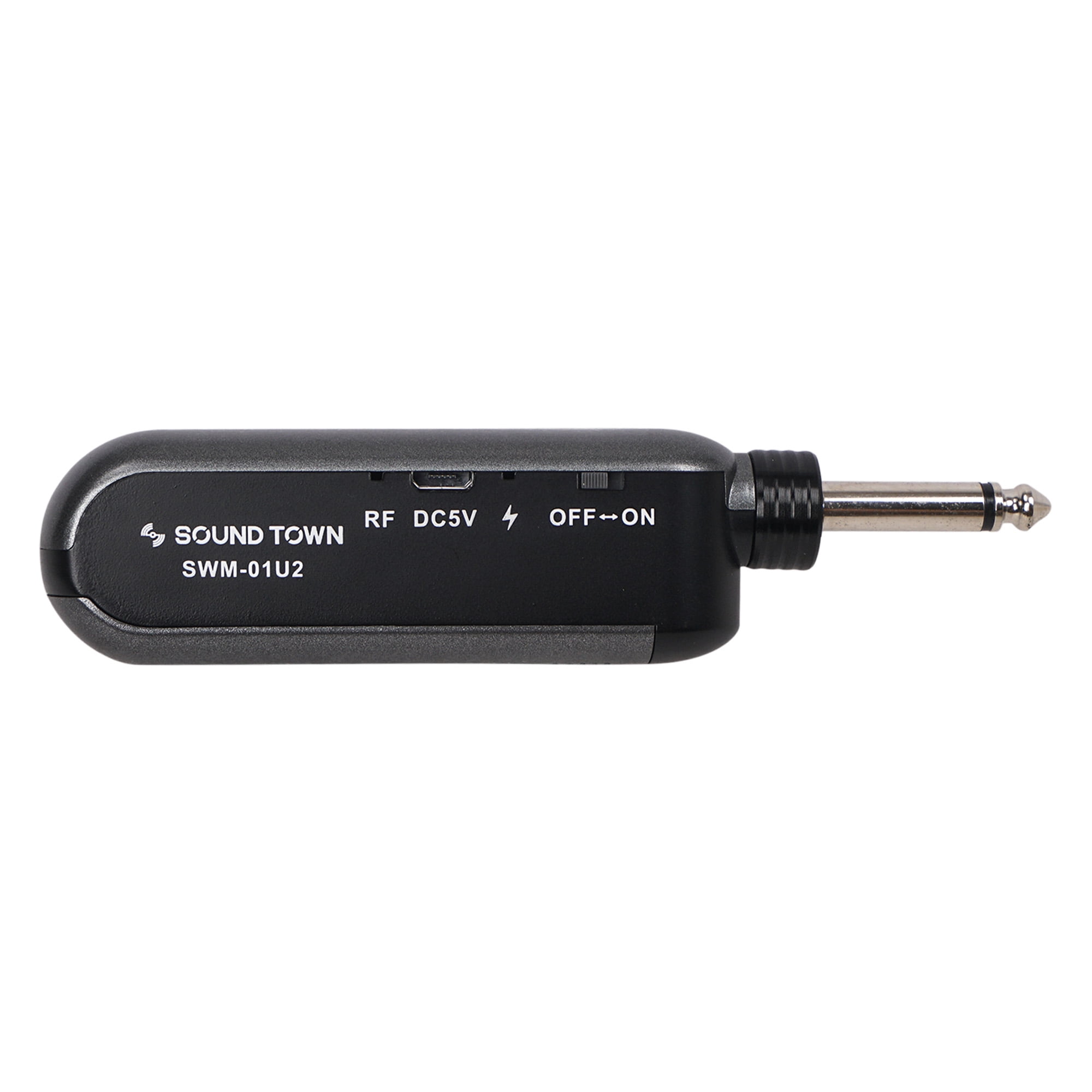 Sound Town 100-Channel UHF Rechargeable Wireless Handheld Microphone System with Built-in Effects, 1/4" Mini Portable Receiver for Karaoke, Events, Church, Meetings (SWM01-U2HH)