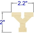 thumbnail image 2 of Pack of 1, 2 Inch x 1/4" Baltic Birch Plywood Y Collegiate Font Wood Letters for Wood Craft Project, Children or Adult Art Work, Home Décor and DIY Fun, Made in USA, 2 of 2