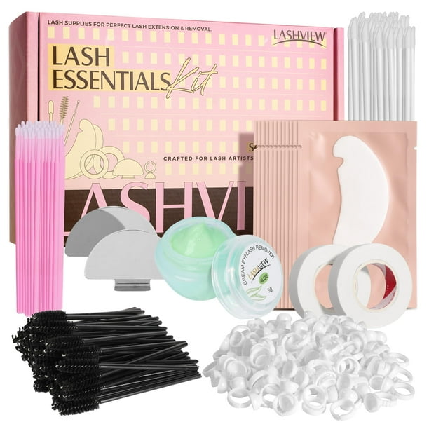 Kit de suministros para pestañas LASHVIEW 254 unidades con herramientas de extensión de pestañas