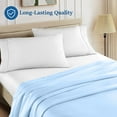 thumbnail image 4 of Emperor Flat Sheet Only, 1 Piece, 800 Thread Count, 100% Egyptian Cotton, Sateen Weave, Soft & Breathable, Light Blue Solid, Hotel Quality, 4 of 4