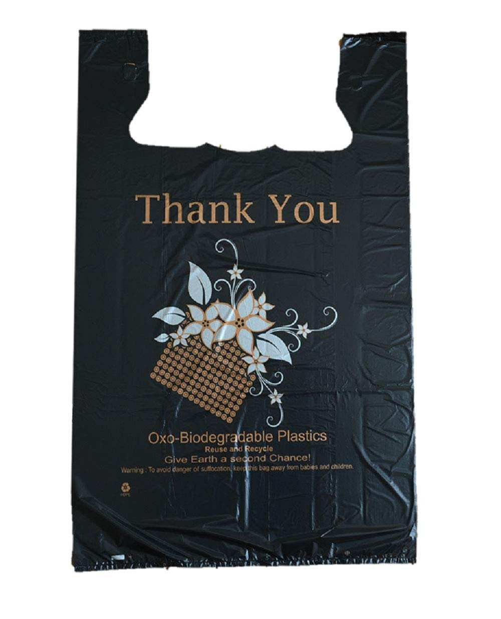 Thank You Plastic T Shirt Bag  11 ½”x 6"X 21" Durable Plastic.Unlimited Quantity 