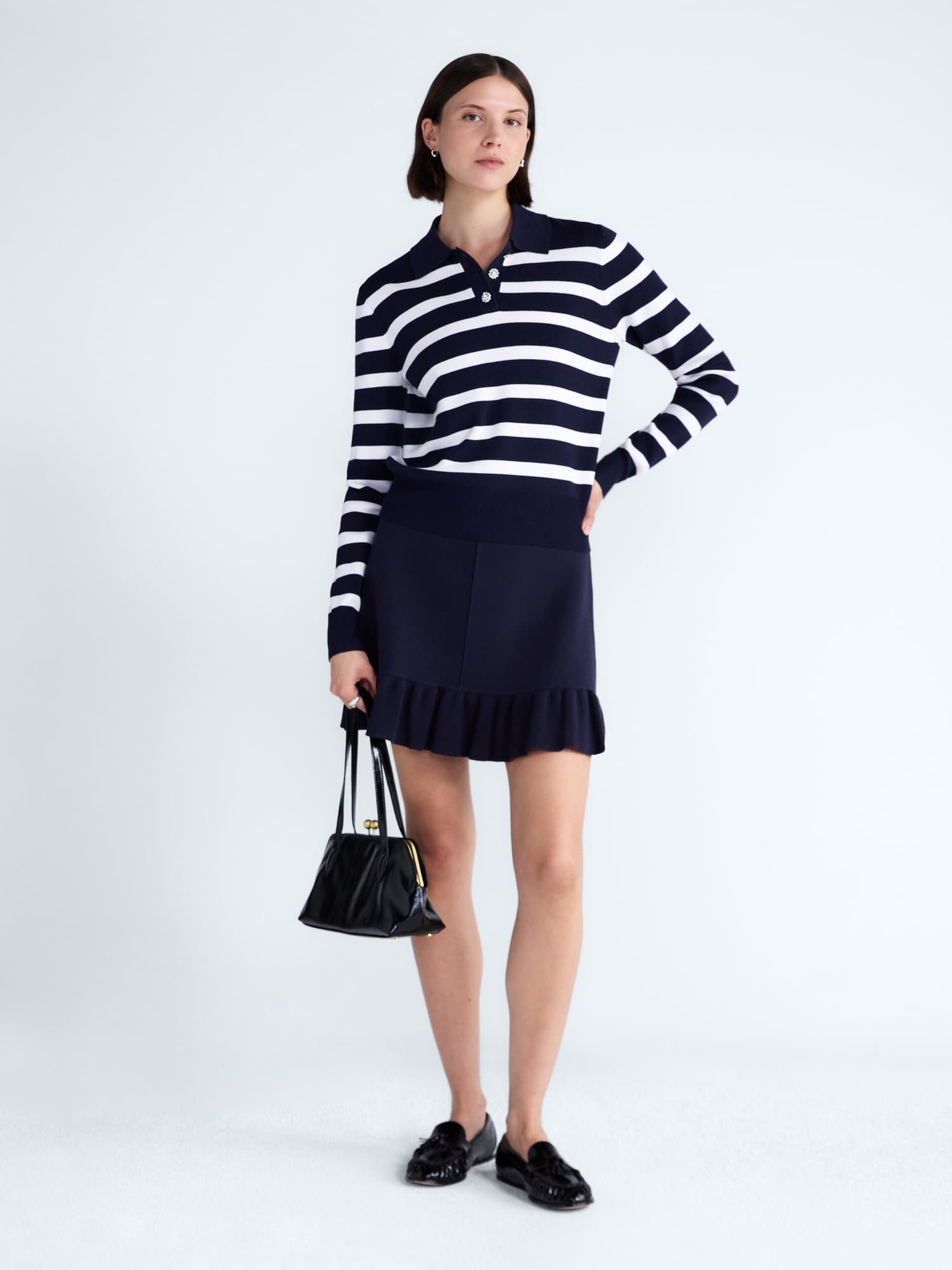 Free Assembly Women's and Women's Plus Polo Sweater with Long Sleeves, Lightweight, Sizes XS-4X
