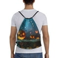 thumbnail image 2 of Kuqiui Spooky Halloween Print Drawstring Backpack Drawstring Bags,Draw String Back Bag Drawstring Bags for Sports,Gym,Travel,Swimming,Beach, 2 of 8