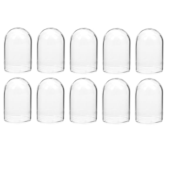 LOLIPPYY Set of 10 Portable Transparent Glass Domes for Preserved Flower Display, Home Decor and Craft