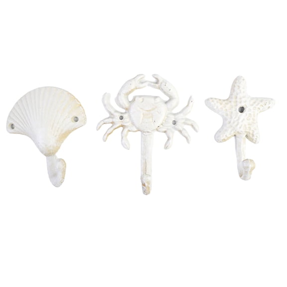 COOLHOOD Vintage Coastal Iron Wall Hook Rustics Styles for Keys Coat Beach Decoration