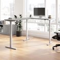 thumbnail image 1 of Scranton & Co Engineered Wood 60W L-Shaped Standing Desk in Platinum Gray, 1 of 7