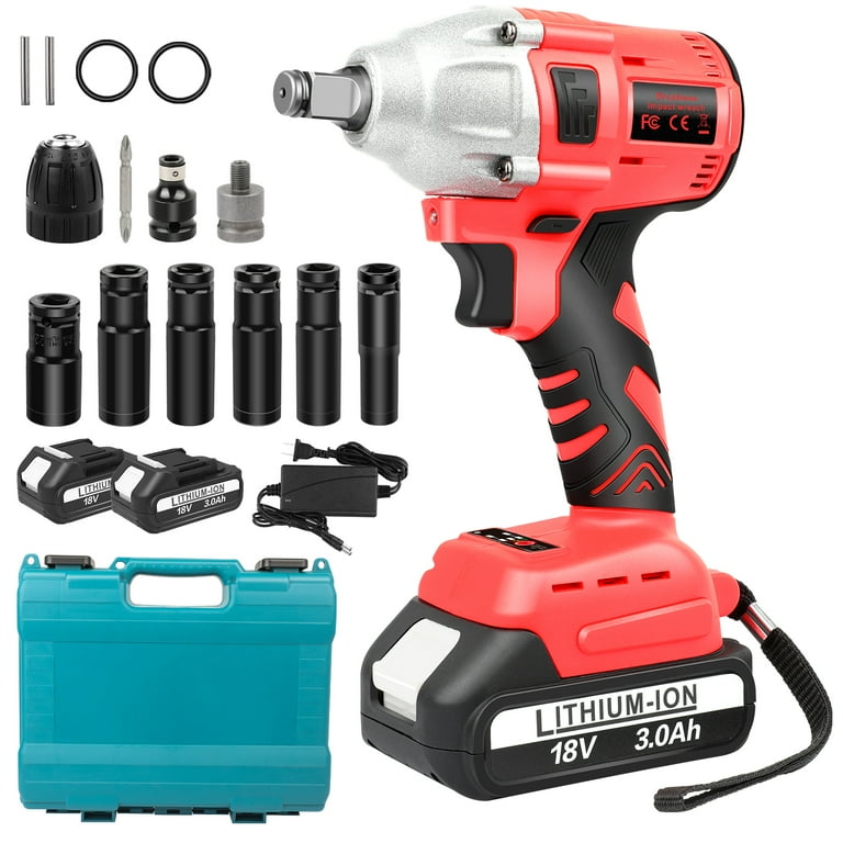 Cordless Electric Impact Wrench Gun 1 2 High Power Driver with