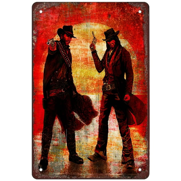Retro Funny Metal Sign Sheet Signs Tin Sign,cowboy‘ 8 x 12 Inches