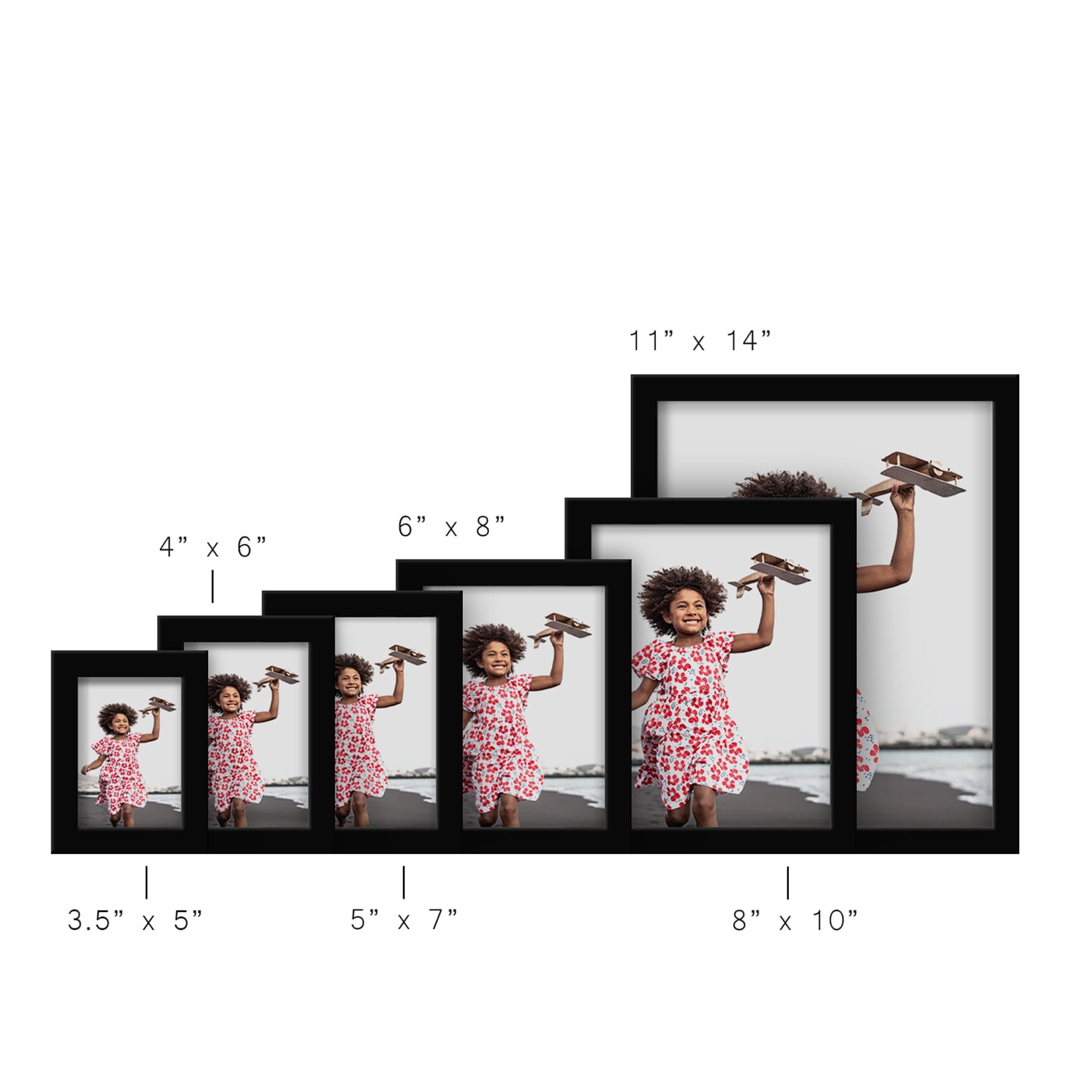 Modern 4 in. x 6 in. Black Picture Frame (Set of 2)