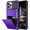 Purple, variant on for iPhone 13 Pro Max Case Wallet 4-Card Holder ID Slot Flip Door Hidden Pocket Anti-Scratch Dual Layer Hybrid TPU Bumper Protective Hard Shell Back Cover for iPhone 13 Pro Max Gun Metal