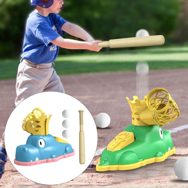 Máquina de lanzamiento de béisbol para niños, juego de lanzador de béisbol, lanzador de béisbol, juguete de béisbol para niños pequeños para juegos de Azul Hugo Máquina de lanzamiento de béisbol