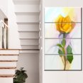 thumbnail image 1 of Design Art - Rose avec Peinture de Feuilles Vertes, 1 of 3