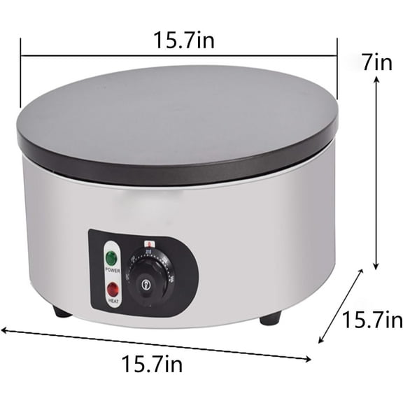Zzistar 1500W Commercial Electric Crepe Maker With Includes Batter Spreader and Temperature Control, Cast Iron Cooking Surface