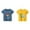 Blue 1PCS & Yellow 1PCS, variant on LUOGENLI Boys Shirts Size 6/7 Toddler Kids Baby Boys Girls Cartoon Cars Short Sleeve Crewneck T Shirts Tops Tee Clothes for Children Boys Shirts Size 14-16 Youth Boys Shirts Size 7 Bright 2 Pack 130