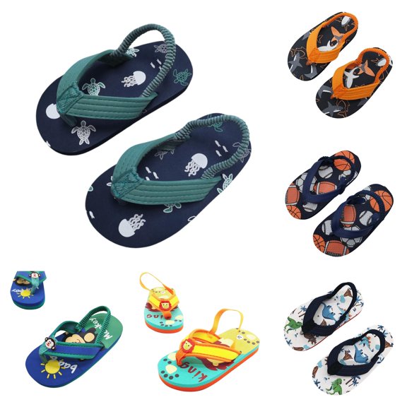 RMGVDSD Toddler Kids Flip Flops Sandals With Backstrap For Boys Girls Non Slip Slide Sandal Lightweight Summer Beach Sandals