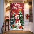 thumbnail image 5 of Festive Cows Christmas Banner Holiday Santa Hats Barn Scene for Home Party Indoor, 5 of 9
