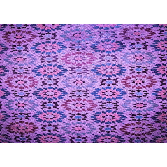 Ahgly Company Indoor Rectangle Patterned Heliotrope Purple Area Rugs, 6' x 9'