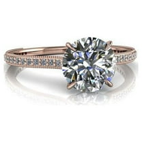 2.40 Ct Brilliant Round Cut Diamond Bridal Rings Solid 18K Rose Gold