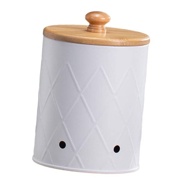 Latas de almacenamiento de verduras para cocina, botes de cocina, organizador de cocina de Metal con tapas, lata de almacenamiento de patatas, granja Blanco Pequeño perfecl Botes de cocina