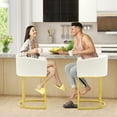 thumbnail image 7 of Bedluxury 26" H Modern Counter Height Bar Stools Set of 2 with Back and Arms, Gold Leg&Beige, 7 of 7
