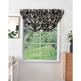 thumbnail image 2 of Waterfall Valances for Windows, Black White Floral Kitchen Sheer Valance Curtains, Farmhouse Vintage Botanical Leaves Rod Pocket Elegant Swag Valances for Living Room Bedroom, 47.2"x38.5", 2 Panel, 2 of 8