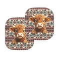 thumbnail image 3 of Garronmavis Aztec Cute Highland Cow Car Sun Shade Windshield 2pcs/set Sun Heat Protection Sunshades Blocks Sun and Keeps Your Vehicle Cool, 3 of 5