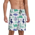 thumbnail image 2 of Pofeuu Dinosaur Print Men's Soft Woven Elastic Waistband Sleep Pajama Short-Large, 2 of 6