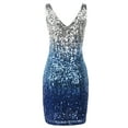 thumbnail image 6 of PrettyGuide Women's Sequin Cocktail Dress V Neck Bodycon Glitter Party Dress, 6 of 8