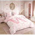thumbnail image 3 of Erosebridal Initial Letter W Bedding Sets Twin Size, Dreamy Bow Love Comforter Sets with Sheets, Girly Romantic Decor, Reversible 7pcs, 3 of 8