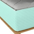 thumbnail image 5 of Zipper Fitted Sheet, (Olympic Queen Size 66x80) 10 Inch Deep Pocket, 100% Egyptian Cotton, 800 TC, Stripe Aqua Blue Color., 5 of 7