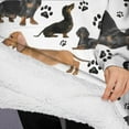 thumbnail image 3 of Oversized Wearable Blanket Hoodie,Dachshund Footprint Sherpa Blanket Hoodie with Super Pockets,Super Warm Fuzzy Pullover for Women & Men, 3 of 6