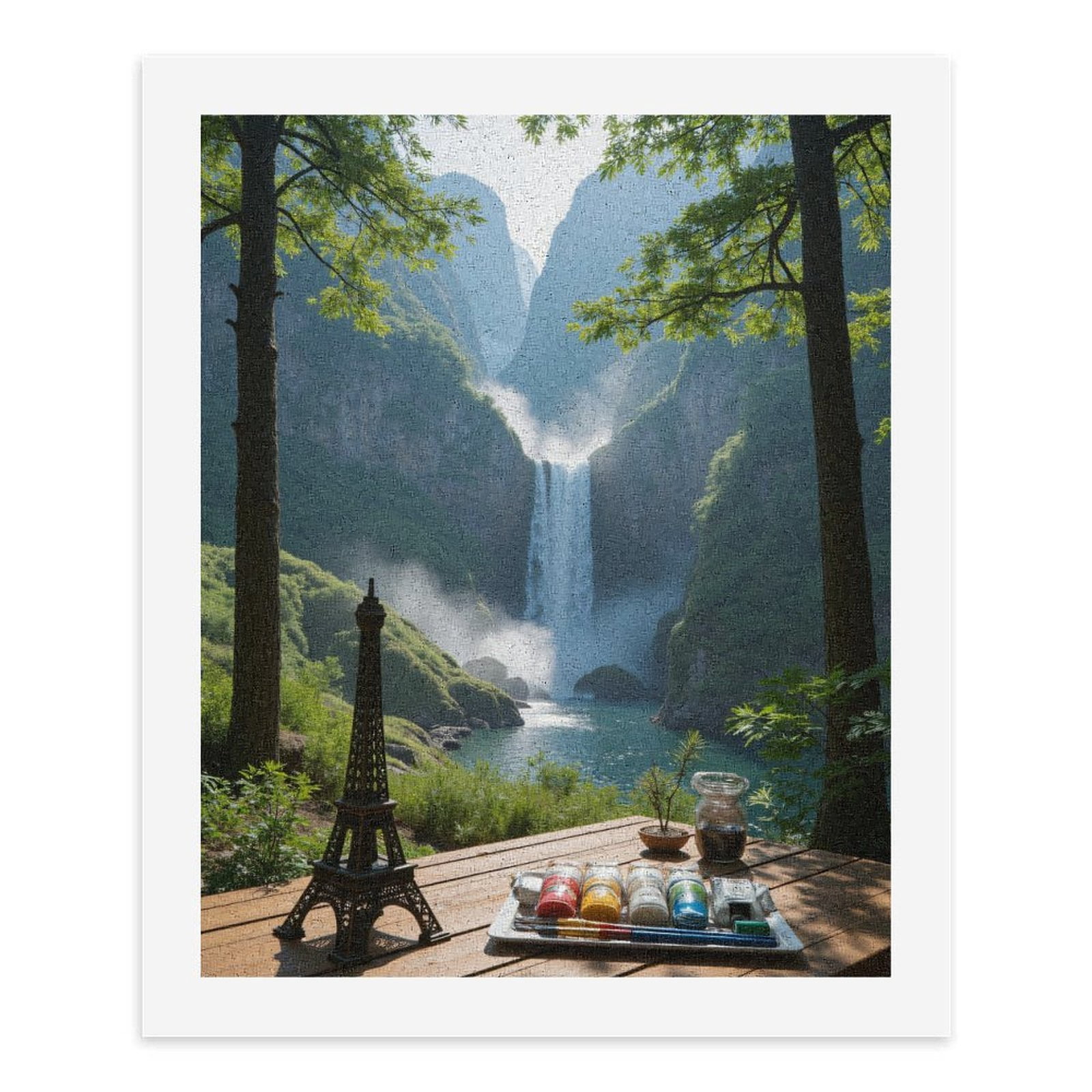 Paint By Numbers Kit for Adults Beginner - Waterfall Tranquility Art Supplies DIY Canvas Painting Kits for Adults, Frameless Paint By Number for Adults for Home Wall Decor 16x20 Inch