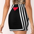 thumbnail image 5 of Of Hearts Skirts Woman Fashion 2024 Pant Skirt Mini Skirts Office Short Skirt Black White Black And White Red Heart, 5 of 6