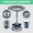thumbnail image 3 of OBENSKY Bird Bath With 4 Planters 28" Height Pedestal Antique Outdoor Garden Decor Vintage Yard Art (Gray), 3 of 8