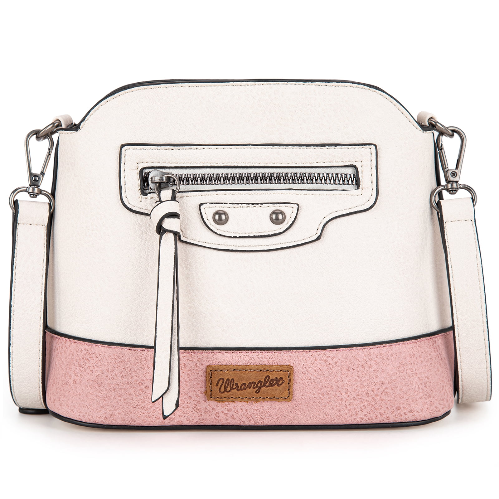 Wrangler Small Crossbody Bags for Women Shoulder Cute Purses and Handbags with Adjustable Strap, Beige-Pink