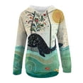 thumbnail image 2 of Sweat à Capuche d'Hiver pour Femmes, Pull de Mode Mi-Long, Blouse Ample Imprimée de Noël, Pull de Noël, Cardigan à Col Rond Chaud, 2 of 4