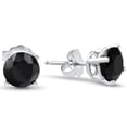 thumbnail image 1 of 14k White Gold 2ct Round Cut Treated Black Diamond Studs, 1 of 1