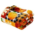 thumbnail image 2 of Halloween Fleece Throw Blanket，Pumpkin，Leaves Fall Plaid Blanket，Soft Fuzzy Plush for Couch Sofa or Bed，Luxury Flannel Lap Blanket，for Kids，Adults，Wife，Self,51*59Inch, 2 of 8