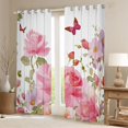 thumbnail image 2 of Castle Fairy Flying Butterflies Curtains Pack of 2 (42x84 Each) for Girls Boys,Spring Garden Rose Curtains Blackout,Dreamy Princess Bedroom Curtains,Super Cozy Room Decor, 2 of 6