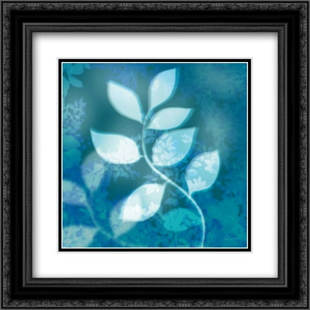 - Ink Leaves II 2x Matted 20x20 Black Ornate Framed Art Print by Schlabach, Sue
