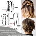thumbnail image 2 of 7 piezas de peines laterales de metal, pinza de tenedor para el cabello, palito de dientes para recogido, peines en forma de U para peinados vintage, accesorios de pelo, combinación de pelo fino, 2 of 7