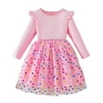 thumbnail image 2 of YUSIM Toddler Girls Tutu Dresses- Mesh Long Sleeve Cute Casual Princess Dress Pink Size 2-6 T, 2 of 8