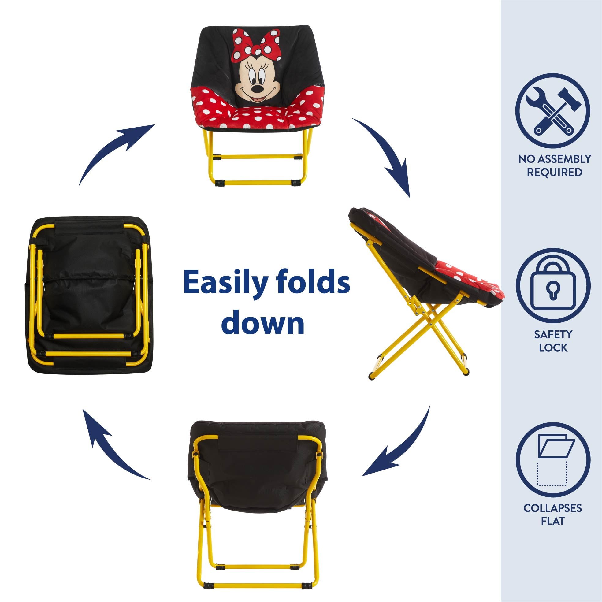Minnie Mouse, 23" Kids' Square Saucer Chair, Red