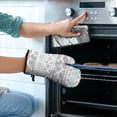 thumbnail image 2 of Multicolor Triangular Geometric Boho Pattern Kitchen Oven Mitt and Pot Holder Sets 2 Pcs for Baking, Cooking and Grilling, Heat Resistant Up To 392 °F, 2 of 7