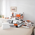thumbnail image 5 of Erosebridal Black White Grey Orange 7 Piece Bed In A Bag Twin Geometric Square Grid Comforter Set With Sheets Adults Geometry Striped Bedding Set Modern Abstract Lines Grids Bed Set, 5 of 5