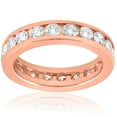 thumbnail image 1 of 2 ct Diamond Eternity Ring 14k Rose Gold Channel Set Womens Round Wedding Band, 1 of 2