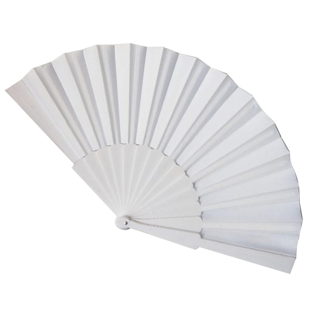 Grosun 10 Packs White Bamboo Folding Fan Handheld Algeria