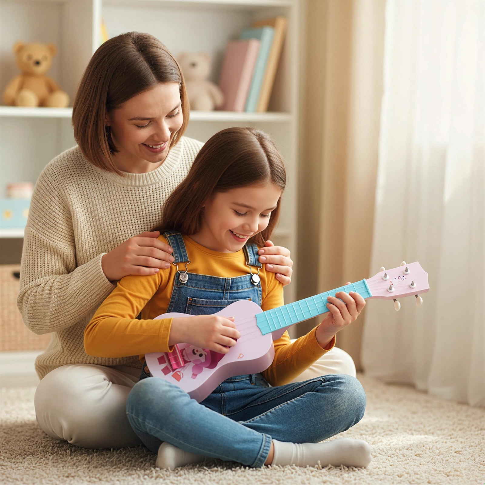 Gymax 21'' Ukulele Guitar for Kids w/4 Nylon Strings & 12 Frets for Beginners Toddlers